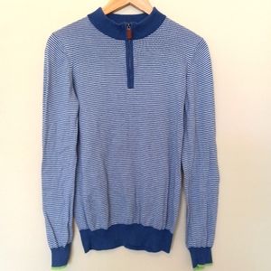 VINEYRAD VINES Women's Striped Pima Cotton Sweater Size Large